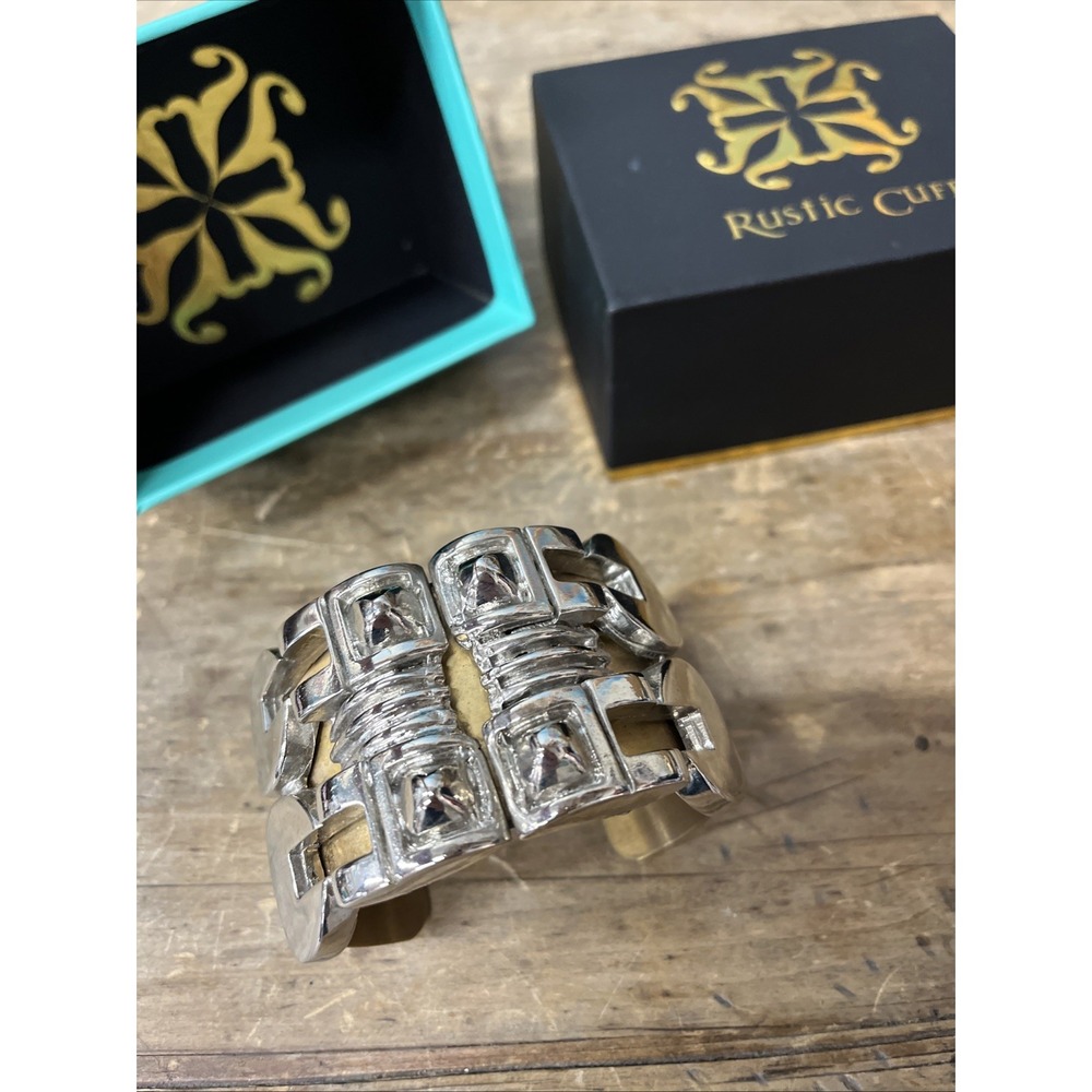 Rustic Cuff Bracelet Studs Bronze